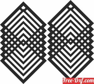 download Hexagon 3d art earrings free ready for cut