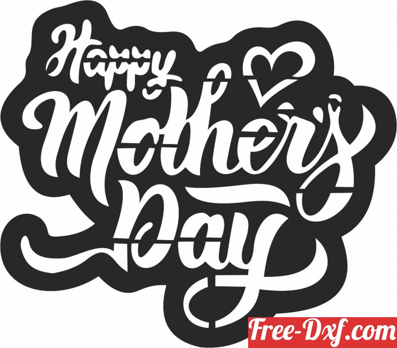 Mother day design DXF SVG Files Of Plasma Laser Cut Router Mother Love Heart 