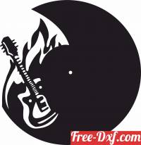 download guitar wall clock free ready for cut