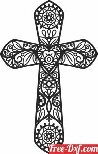 download patterned cross wall sign free ready for cut