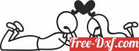 download Stick figure couple in love free ready for cut