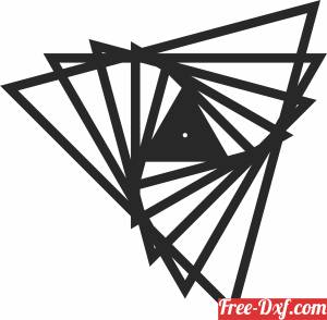 download decorative wall triangles clock free ready for cut