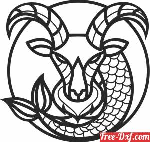 download capricorn Zodiac wall art free ready for cut