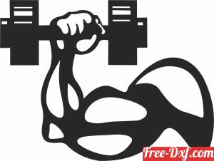 download Fitness Decal Gym Dumbbell free ready for cut