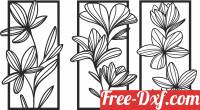 download 3 Flower wall art free ready for cut