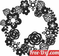 download floral flowers wreath art free ready for cut