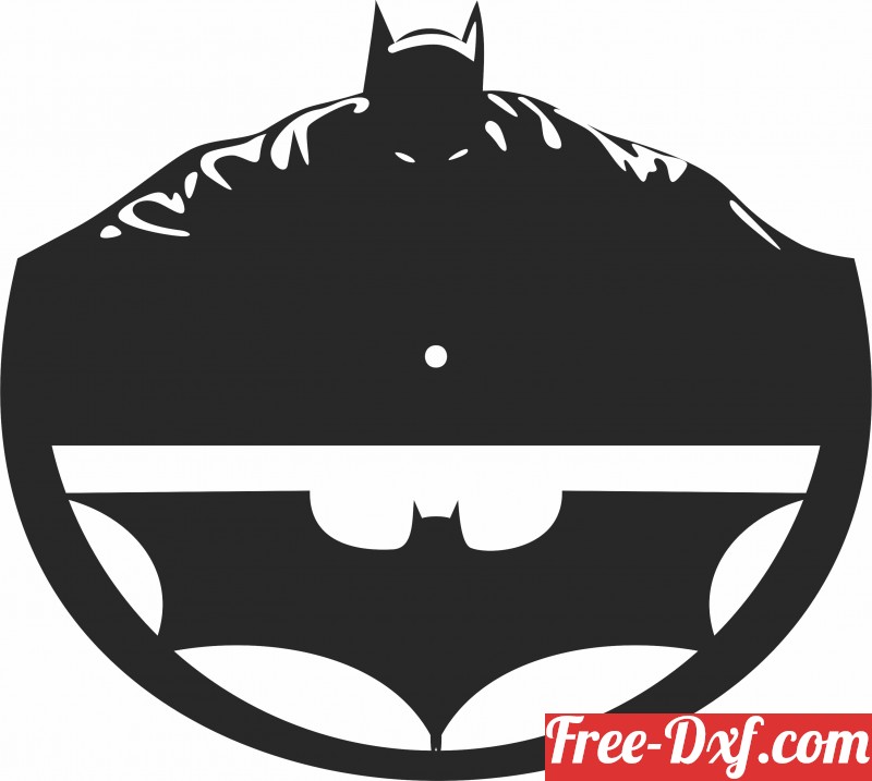 Download batman Wall Clock Unx6G High quality free Dxf files, Svg