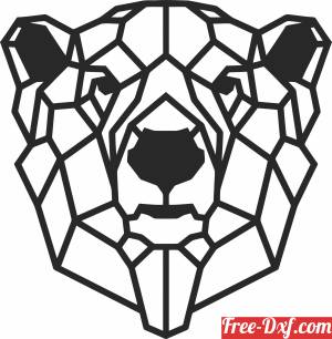 download geometric bear clipart free ready for cut
