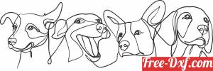 download one line dogs wall decor free ready for cut