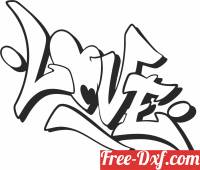 download Love in graffiti style free ready for cut