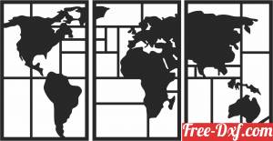 download world map wall art decor free ready for cut