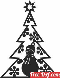 download Snowman christmas tree free ready for cut