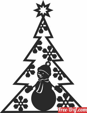 download Snowman christmas tree free ready for cut
