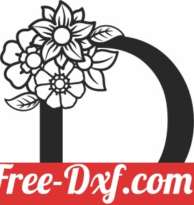 Monogram Letter D with flowers
