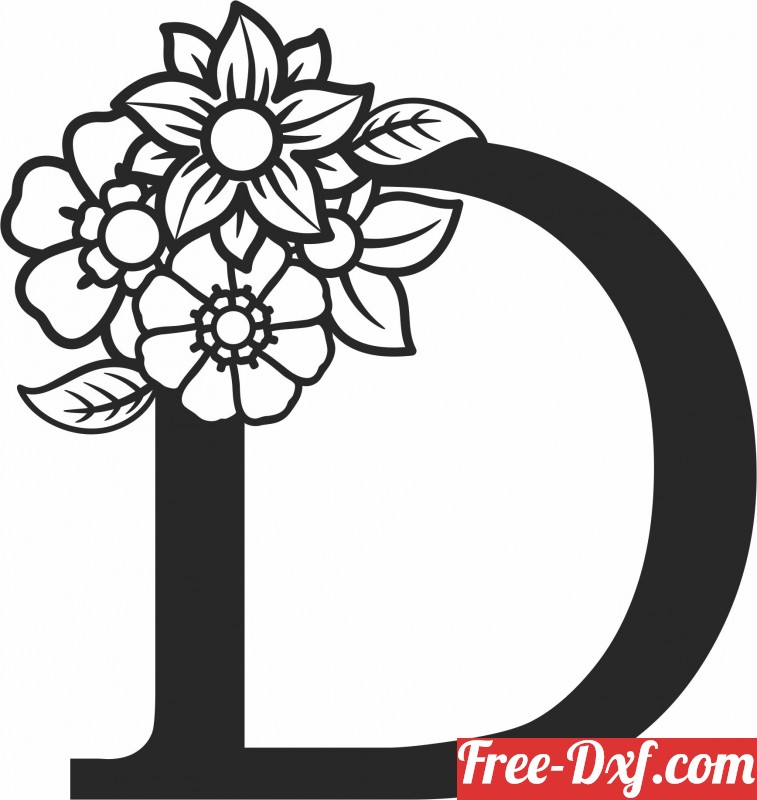 Monogram Svg, Monogram Alphabet Svg, Monogram Clipart, Flower