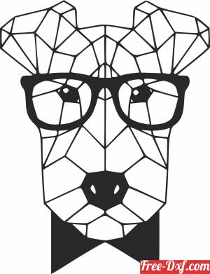 download Polygon dog with glasses cliparts free ready for cut