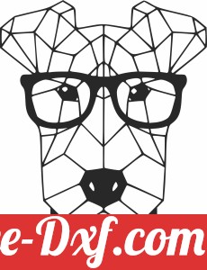 Polygon dog with glasses cliparts