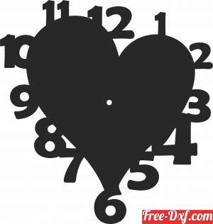 download heart Wall Clock Vinyl free ready for cut