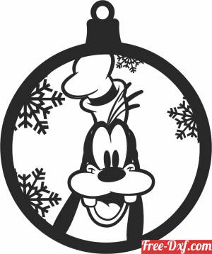 download christmas goofy ball ornament free ready for cut