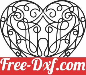 Decorative one line heart wall art