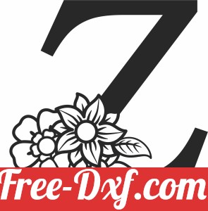 Monogram Letter Z with flowers