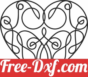 Decorative one line heart wall art