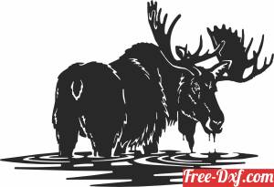 download moose scene clipart free ready for cut