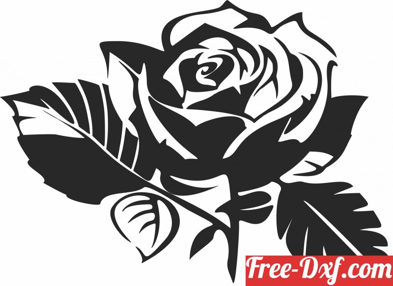 Download Rose wall decor W8Tjq High quality free Dxf files, Svg,