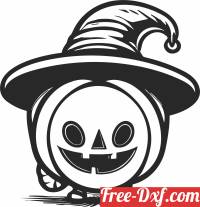 download halloween Pumpkin with hat free ready for cut