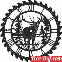 download elk sceen saw wall clock free ready for cut