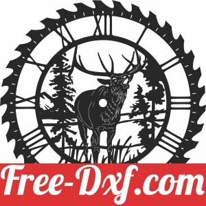 elk sceen saw wall clock