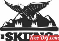 download Skiing with eagle clipart free ready for cut