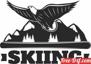 download Skiing with eagle clipart free ready for cut
