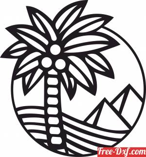 download Pyramids With Palm Trees clipart free ready for cut
