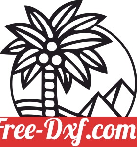 Pyramids With Palm Trees clipart