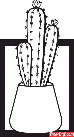 download potted plant cactus wall decor free ready for cut