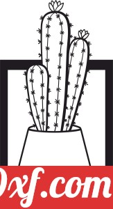potted plant cactus wall decor