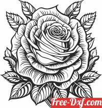 download Rose flower art free ready for cut