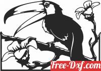 download Toucan bird on branche free ready for cut