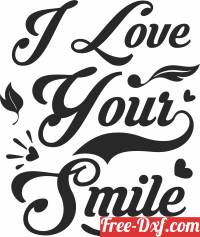 download love your smile typography vector free ready for cut