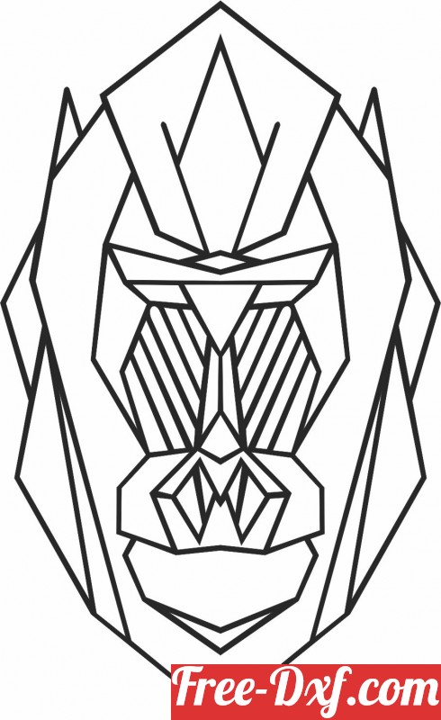 Download Geometric Polygon gorilla Wv0h0 High quality free Dxf fi