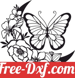 butterfly floral vector art