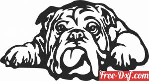 download Bull dog clipart free ready for cut