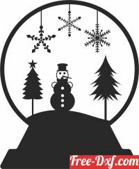 download Snowman Globe christmas free ready for cut