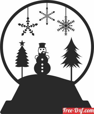 download Snowman Globe christmas free ready for cut