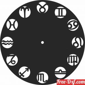 download zodiac horoscop sign Wall Clock free ready for cut