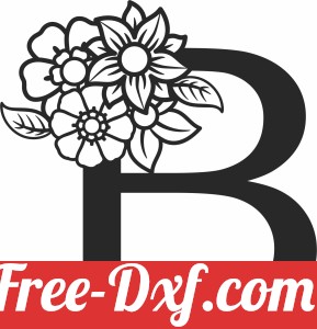Monogram Letter B with flowers