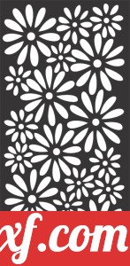 Flowers decorative panel wall separator door pattern