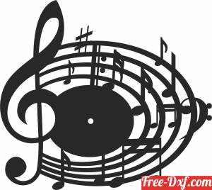 download musical note symbol clef wall clock free ready for cut