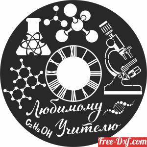 download chemistry wall clock free ready for cut